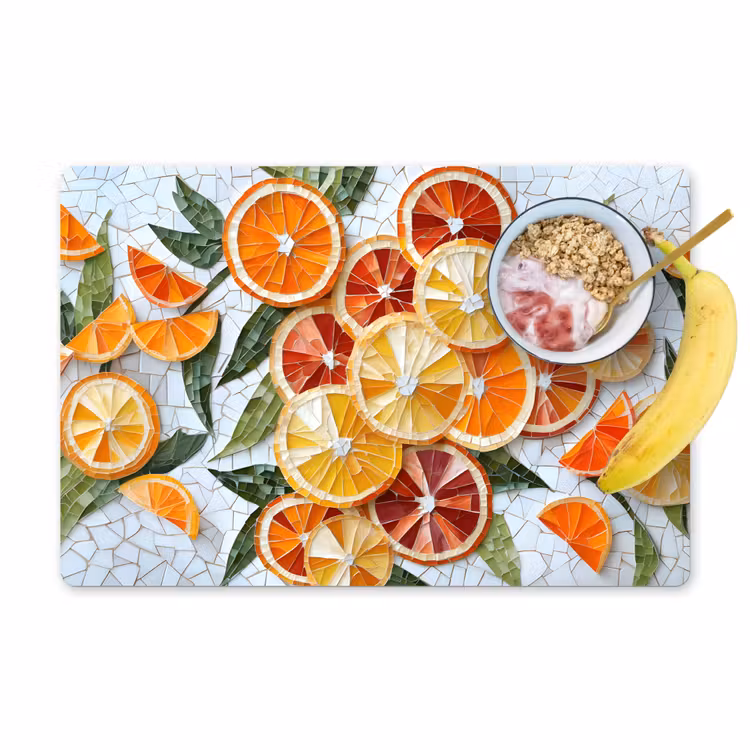 Sets de table en vinyle - Tranches - Fruits - Orange - Mosaïque — 1