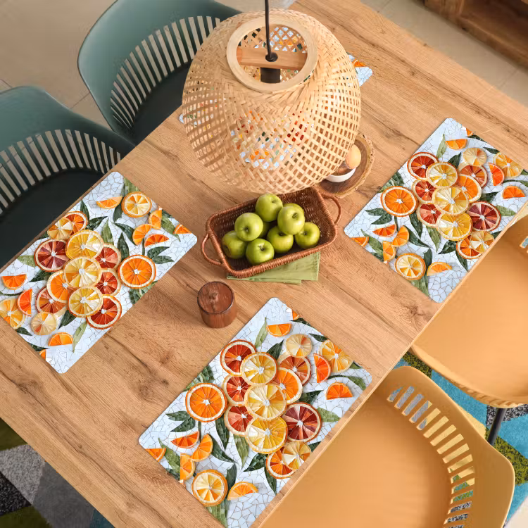 Sets de table en vinyle - Tranches - Fruits - Orange - Mosaïque — 3