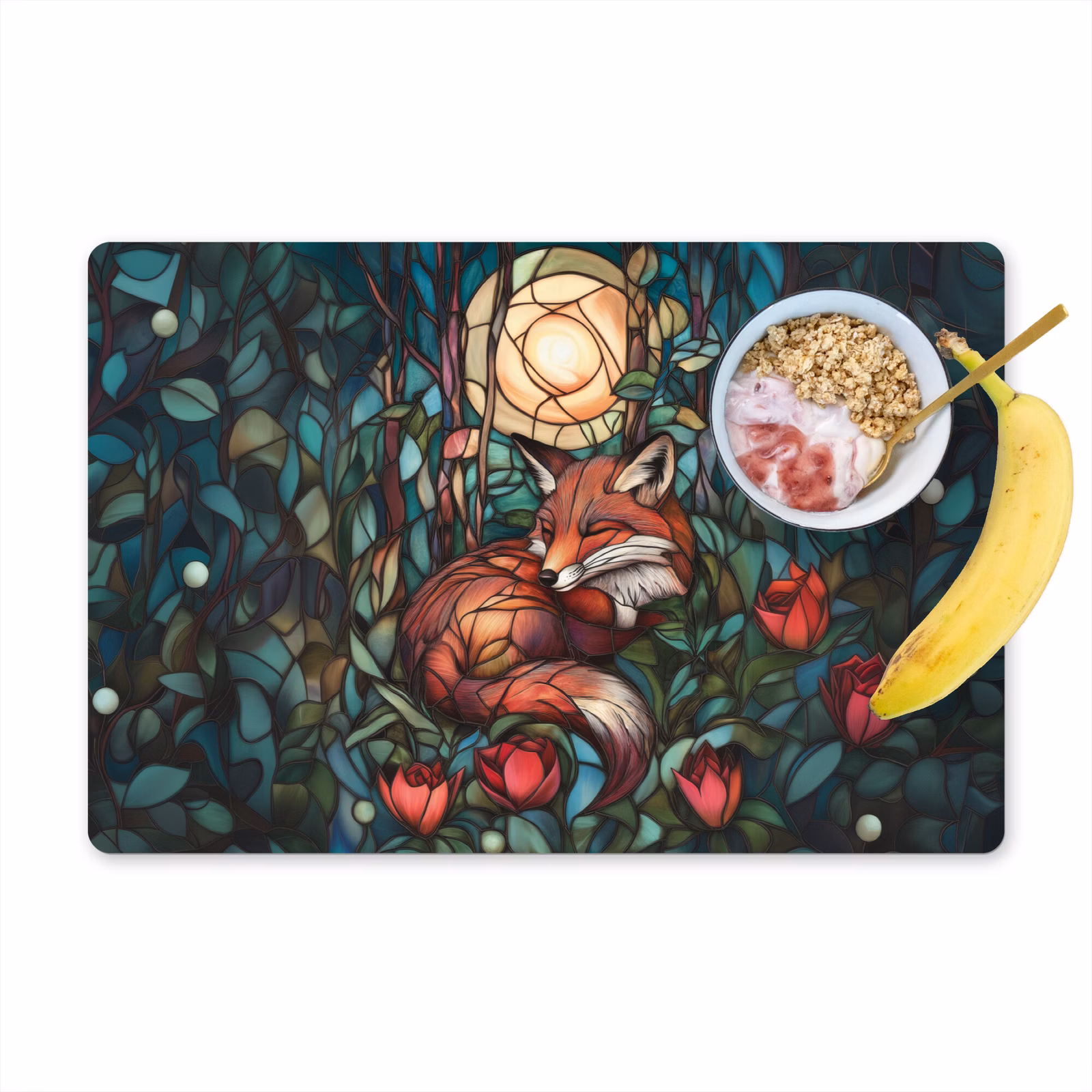 Sets de table en vinyle - Renard - Mosaïque - Forêt - Lune — 1