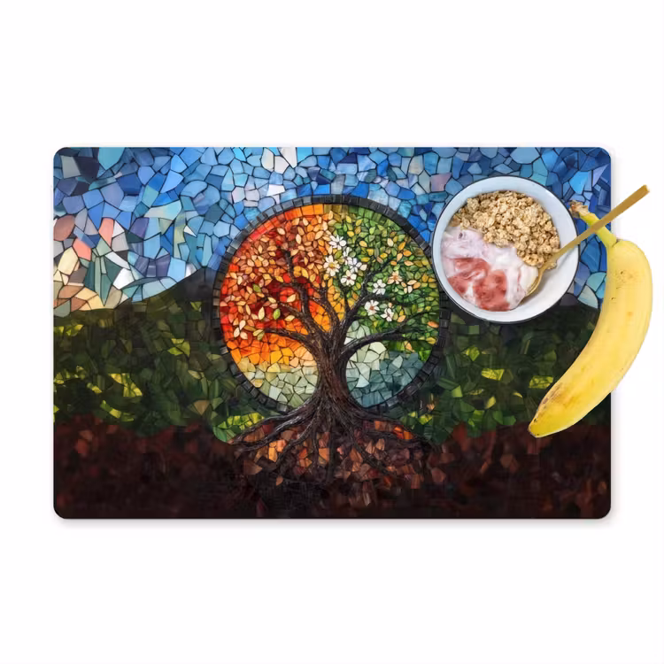 Sets de table en vinyle - Arbre - Saisons - Mosaïque - Montagnes — 1