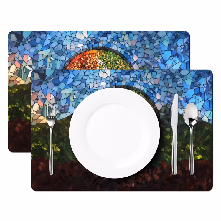 Sets de table en vinyle - Arbre - Saisons - Mosaïque - Montagnes — 2