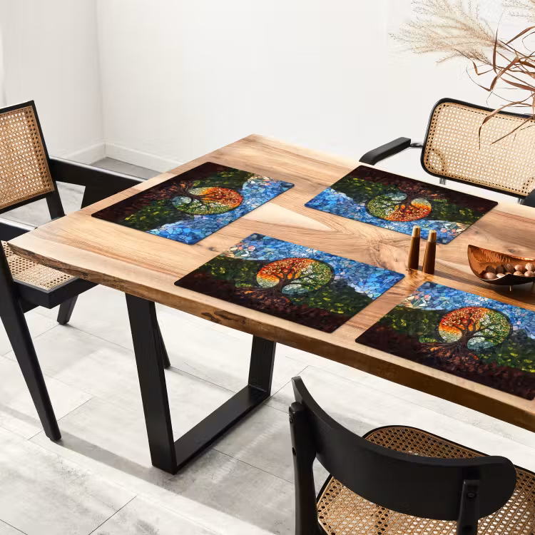 Sets de table en vinyle - Arbre - Saisons - Mosaïque - Montagnes — 4