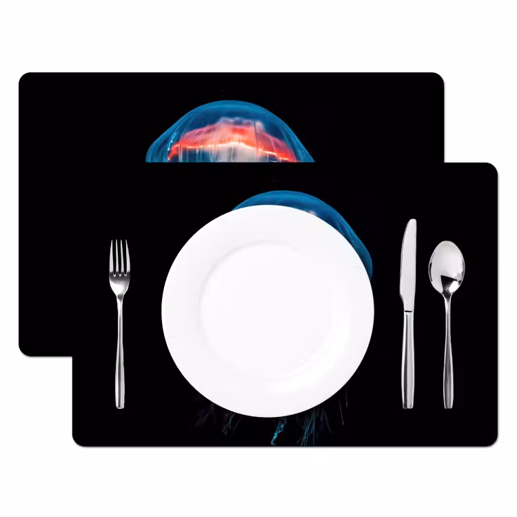 Sets de table en vinyle - Méduse - Tentacules - Bleu - Léger — 2
