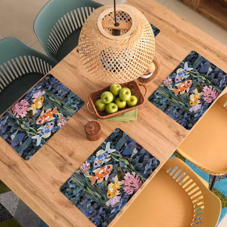 Sets de table en vinyle - Poisson - Corail - Mer - Mosaïque — 3