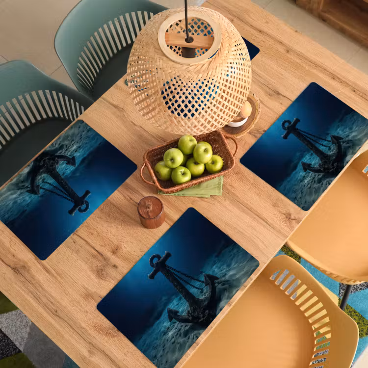 Sets de table en vinyle - Ancre - Fer - Fonds marins - Sable — 3