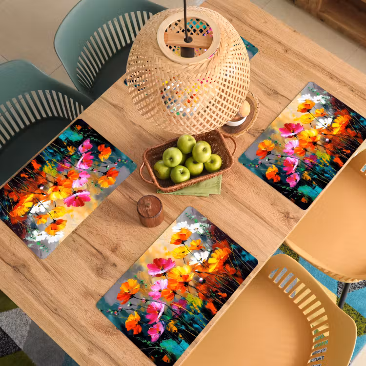 Sets de table en vinyle - Couleurs vives - Pétales - Abstrait — 3