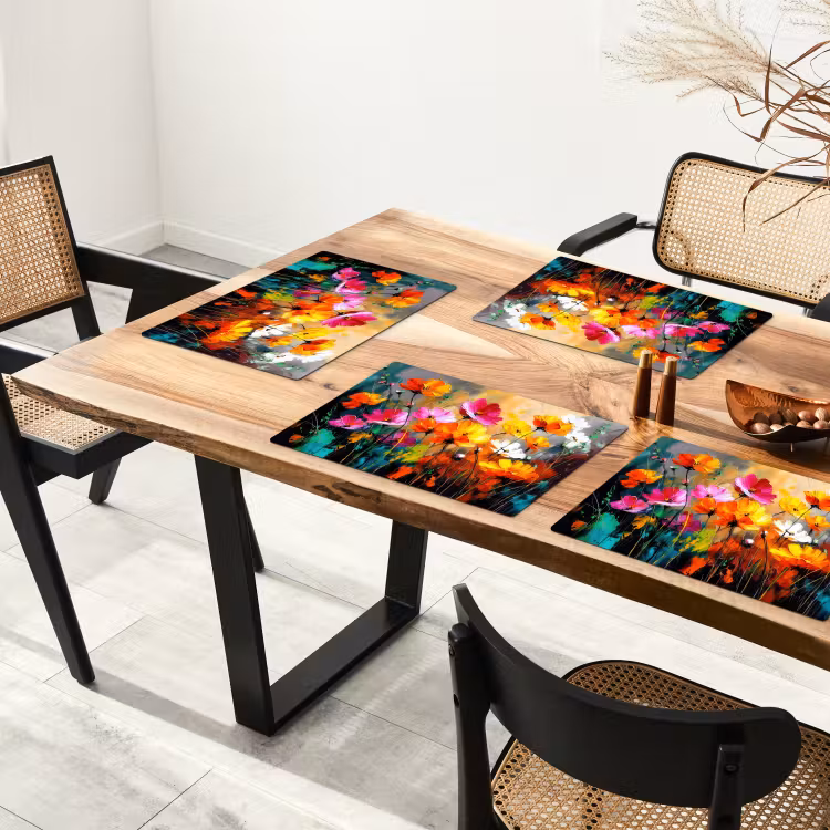 Sets de table en vinyle - Couleurs vives - Pétales - Abstrait — 4