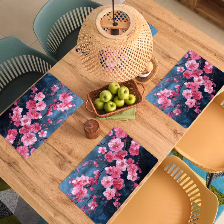 Sets de table en vinyle - Fleur - Blossoms - Rose - Abstrait — 3