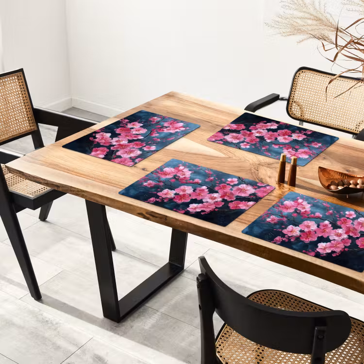 Sets de table en vinyle - Fleur - Blossoms - Rose - Abstrait — 4