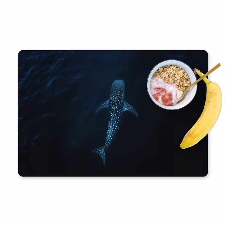 Sets de table en vinyle - Océan - Requin-baleine - Bleu foncé - Taches — 1