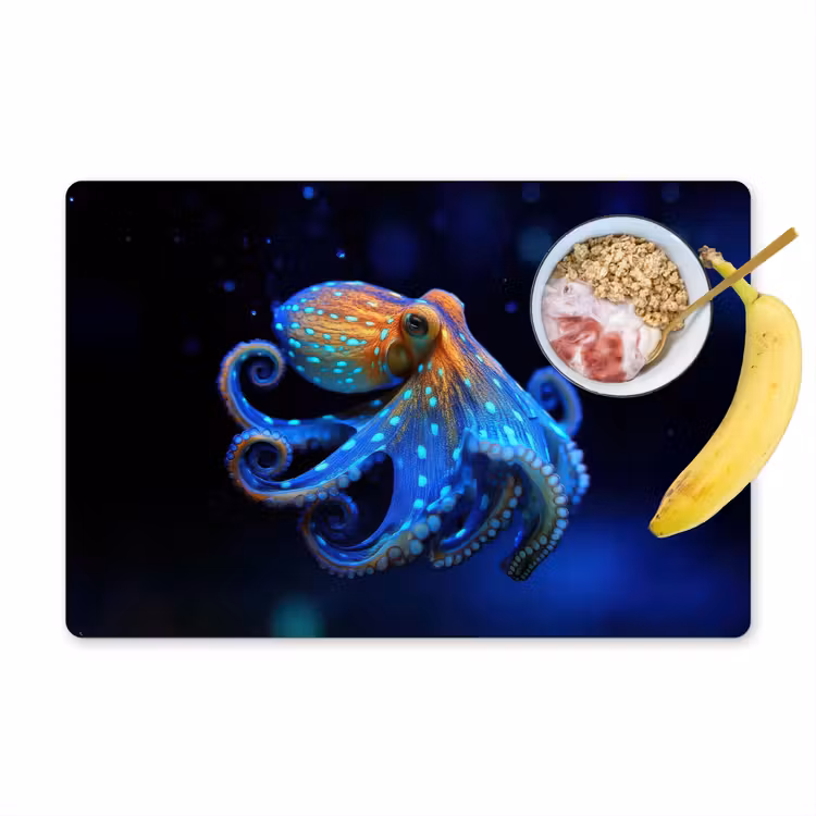 Sets de table en vinyle - Pieuvre - Points - Bleu - Mer — 1