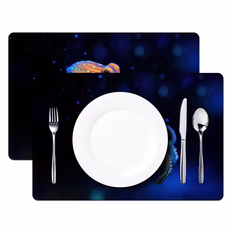 Sets de table en vinyle - Pieuvre - Points - Bleu - Mer — 2