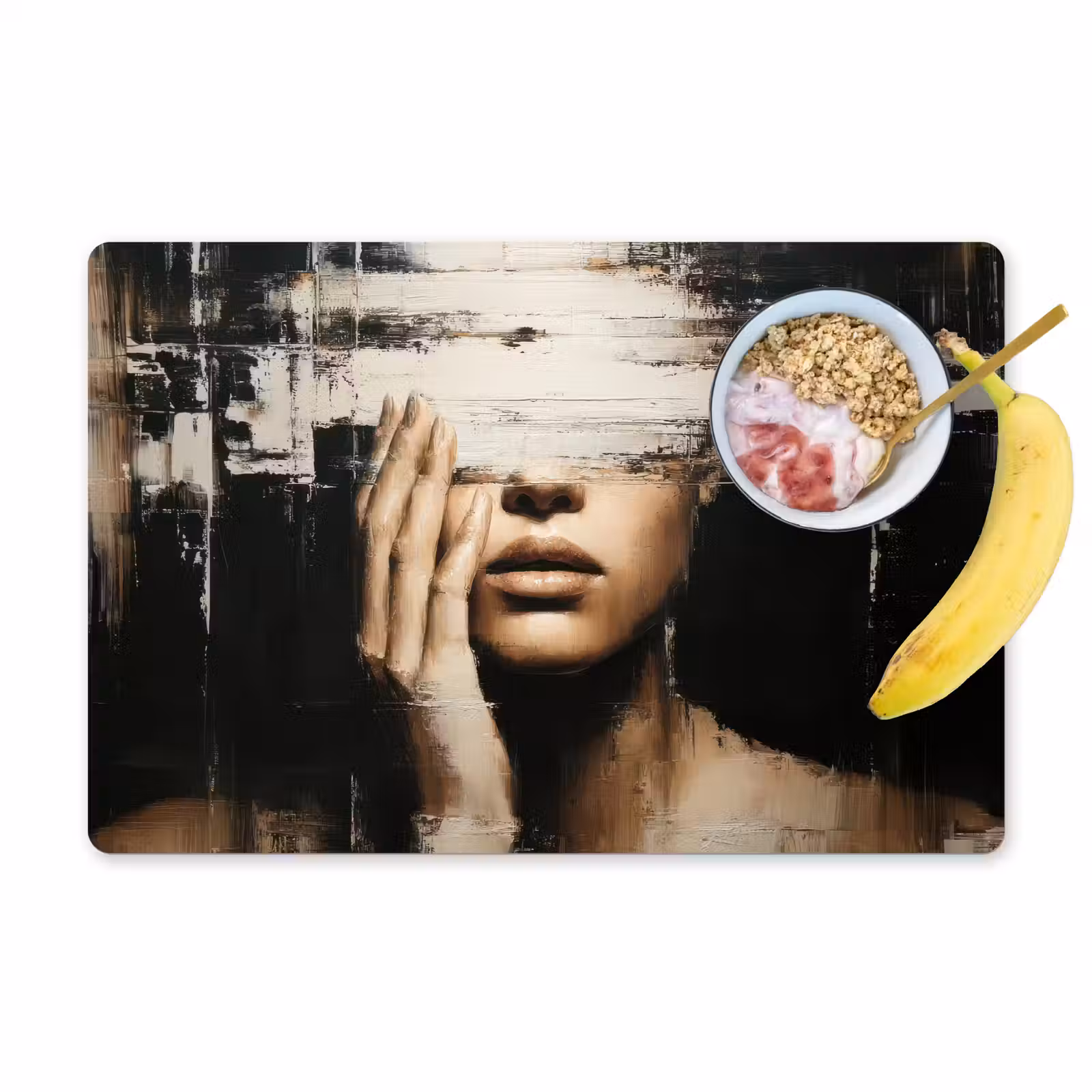 Sets de table en vinyle - Main - Visage - Rayures - Abstrait — 1