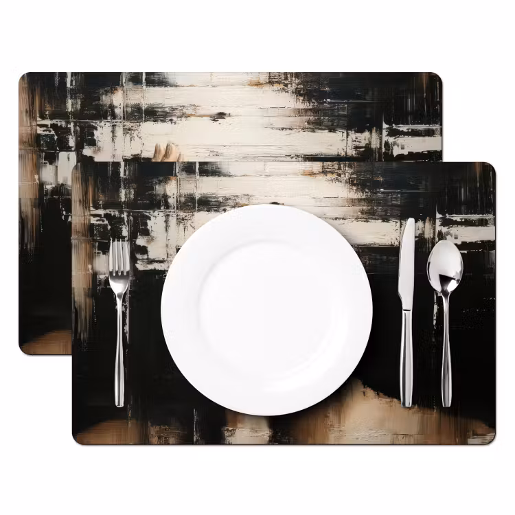 Sets de table en vinyle - Main - Visage - Rayures - Abstrait — 2