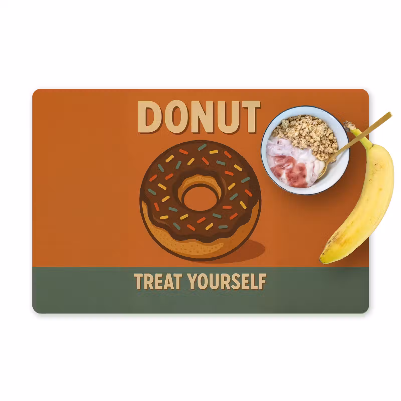 Sets de table en vinyle - Donut - moucheté - coloré - citation — 1
