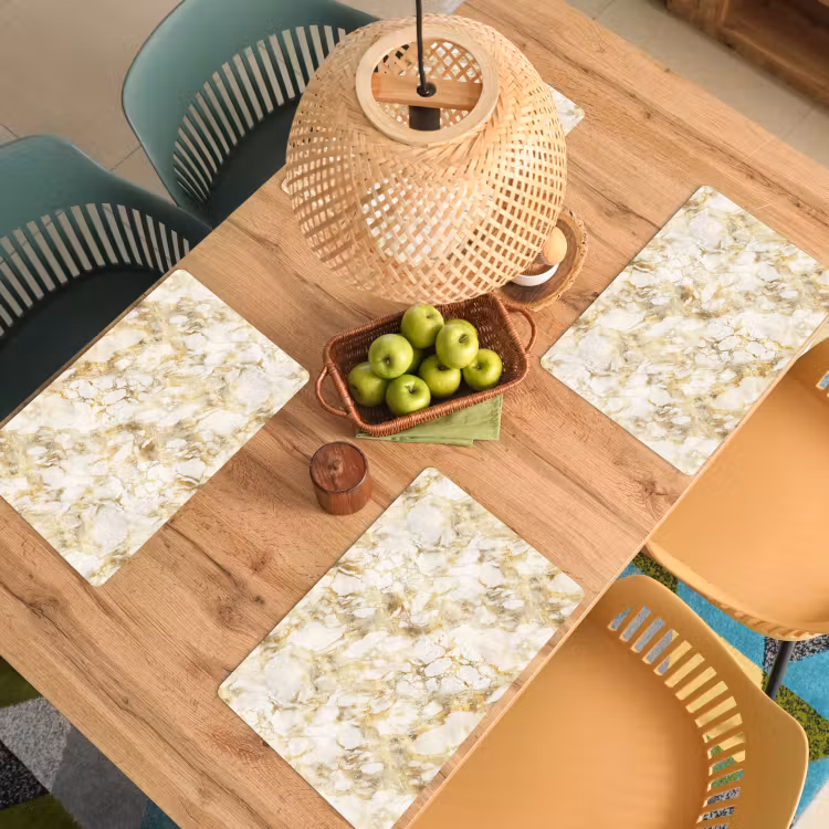 Sets de table en vinyle - Chaud - Or - Marbre - Motif — 3