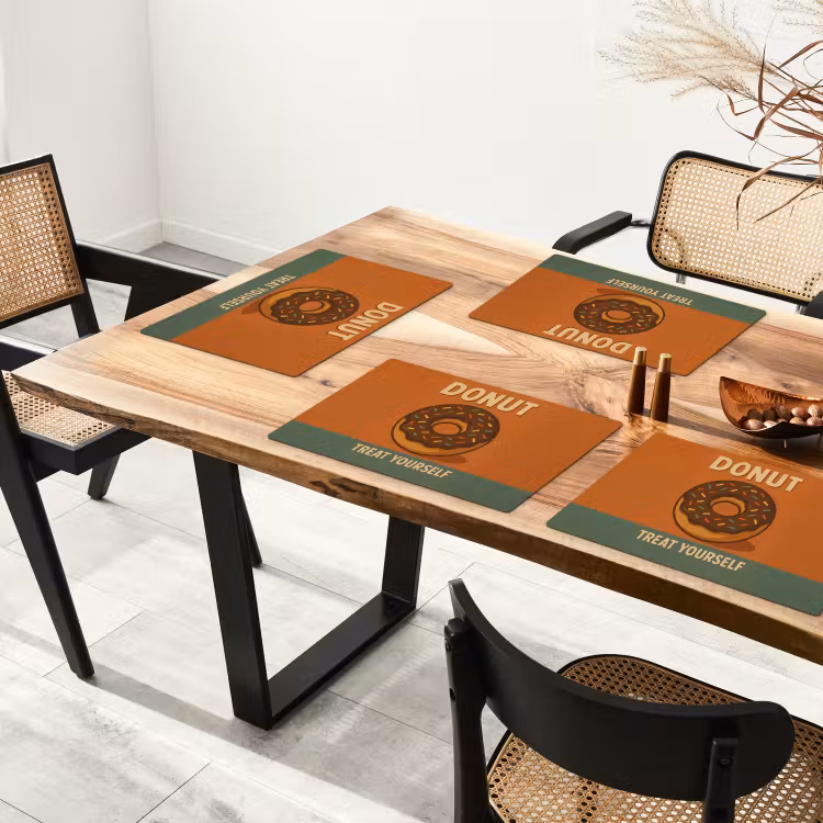 Sets de table en vinyle - Donut - moucheté - coloré - citation — 4