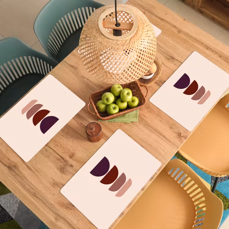 Sets de table en vinyle - Harmonieux - Symétrique - Rouge — 3