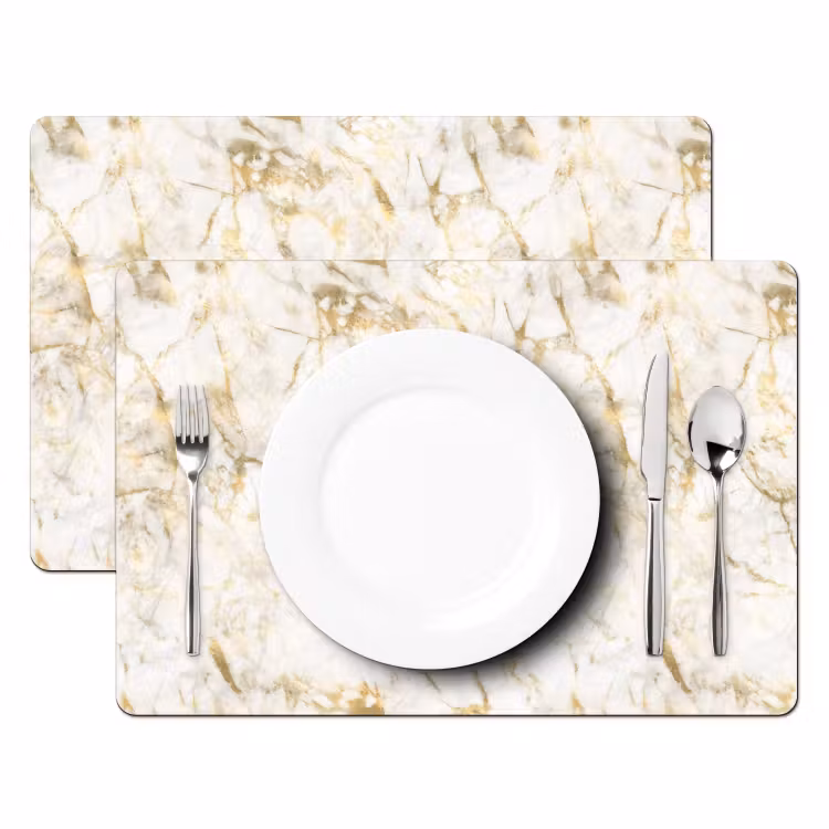 Sets de table en vinyle - Or - Léger - Grain - Marbre — 2