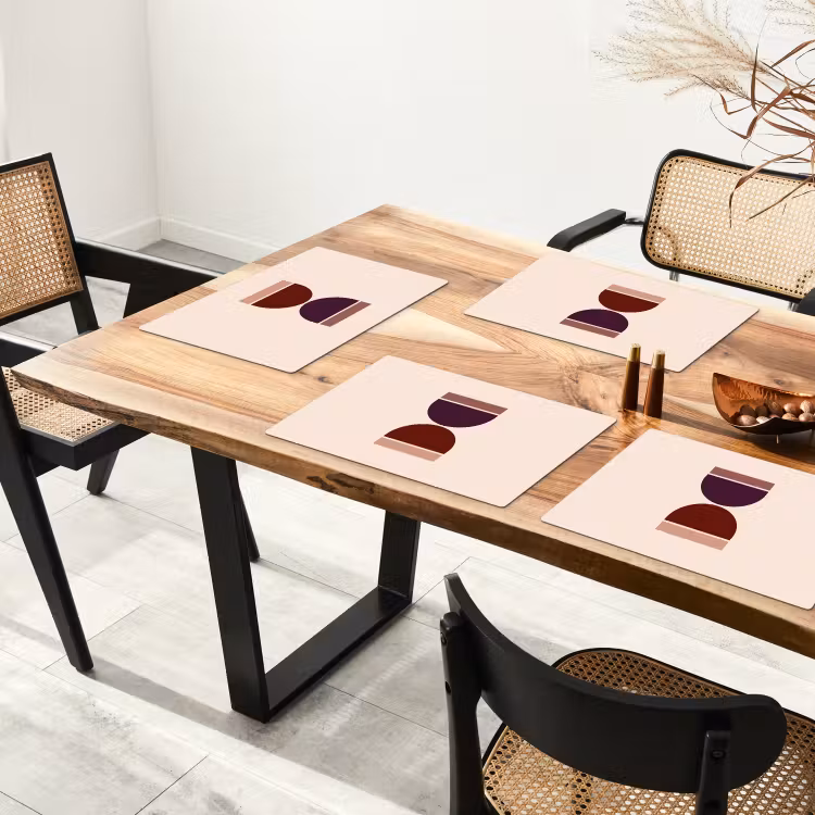 Sets de table en vinyle - Sablier - Symétrique - Rouge - Violet — 4