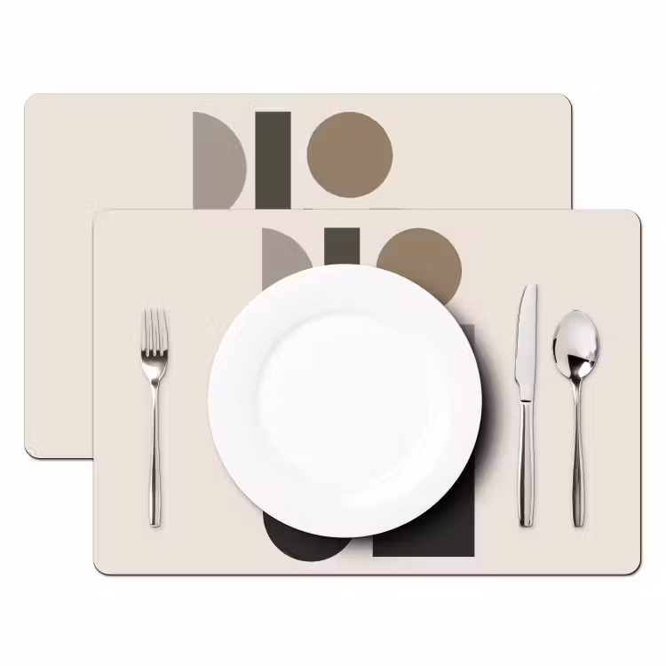 Sets de table en vinyle - Tons naturels - Graphique - Composition verticale — 2