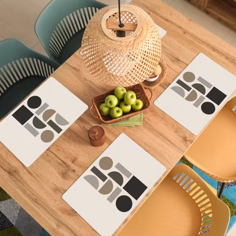 Sets de table en vinyle - Tons naturels - Graphique - Composition verticale — 3