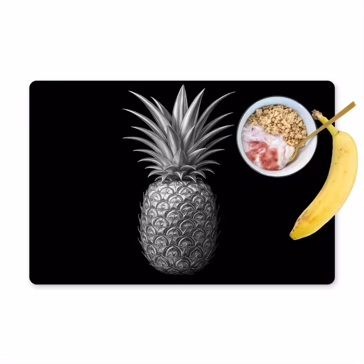 Sets de table en vinyle - Ananas - Détaillé - Feuilles — 1