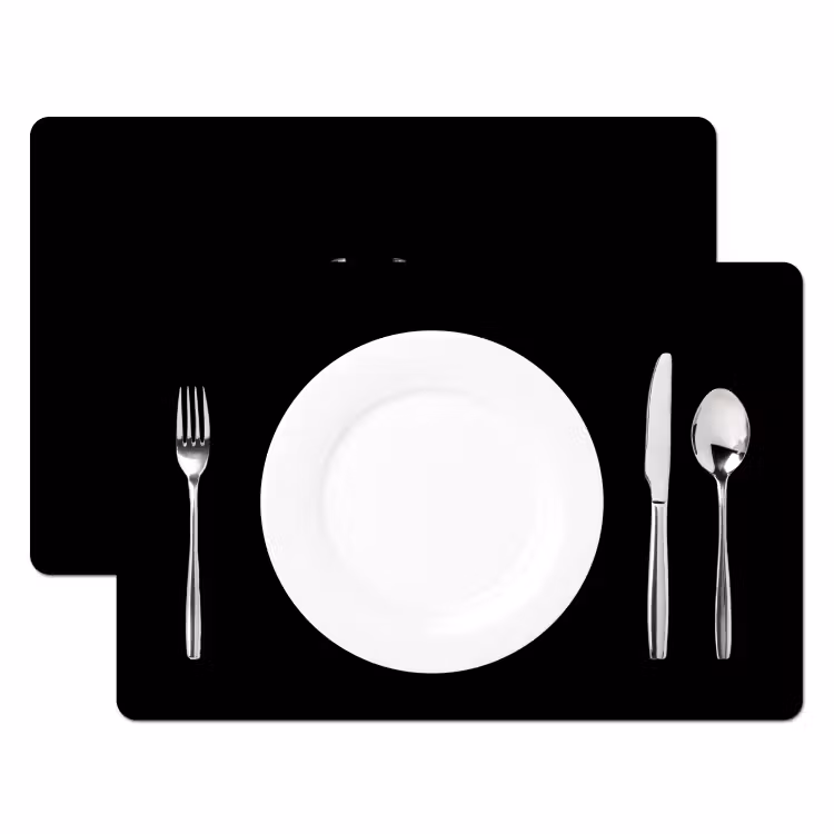 Sets de table en vinyle - Frites - Futuriste - Argent — 2