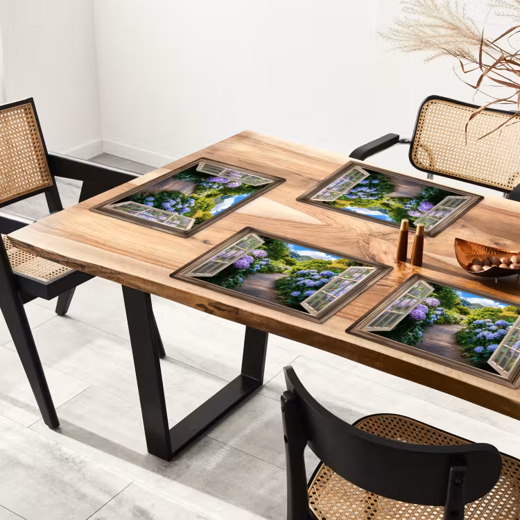 Sets de table en vinyle - Aperçu - Hortensia - Chemin - Nature — 4