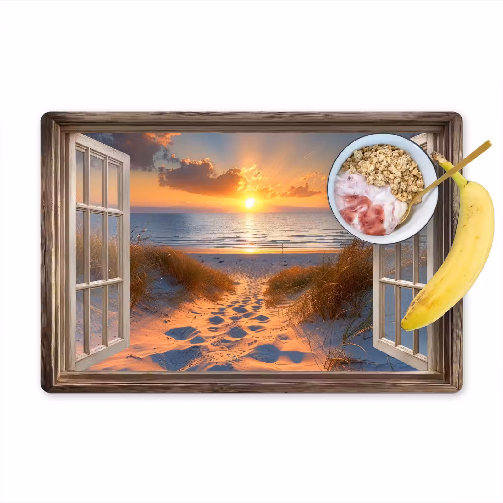 Sets de table en vinyle - Aperçu - Plage - Dunes - Coucher de soleil — 1