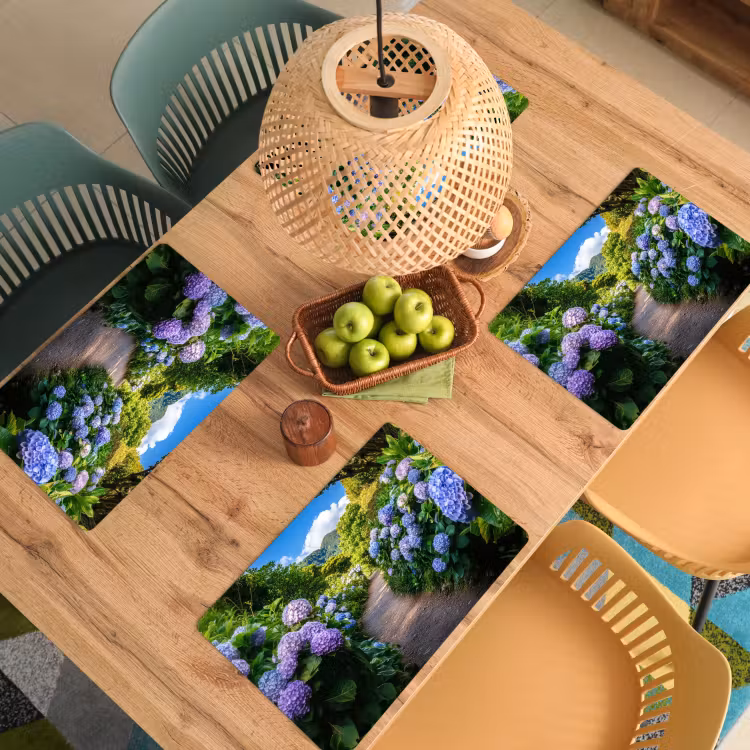 Sets de table en vinyle - Hortsensia - Crapaud - Fleurs — 3