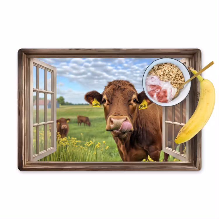 Sets de table en vinyle - Look-through - Vache - Prairie - Paysage - Animaux — 1
