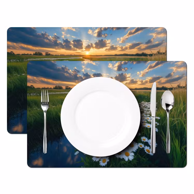 Sets de table en vinyle - Ruisseau - Paysage - Marguerite — 2