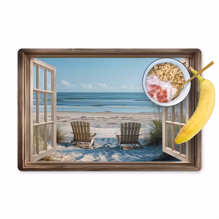 Sets de table en vinyle - Transparent - Chaises de plage - Dunes - Mer - Nature — 1