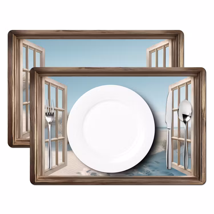 Sets de table en vinyle - Vue - Tallgrass - Dunes - Mer - Paysage — 2