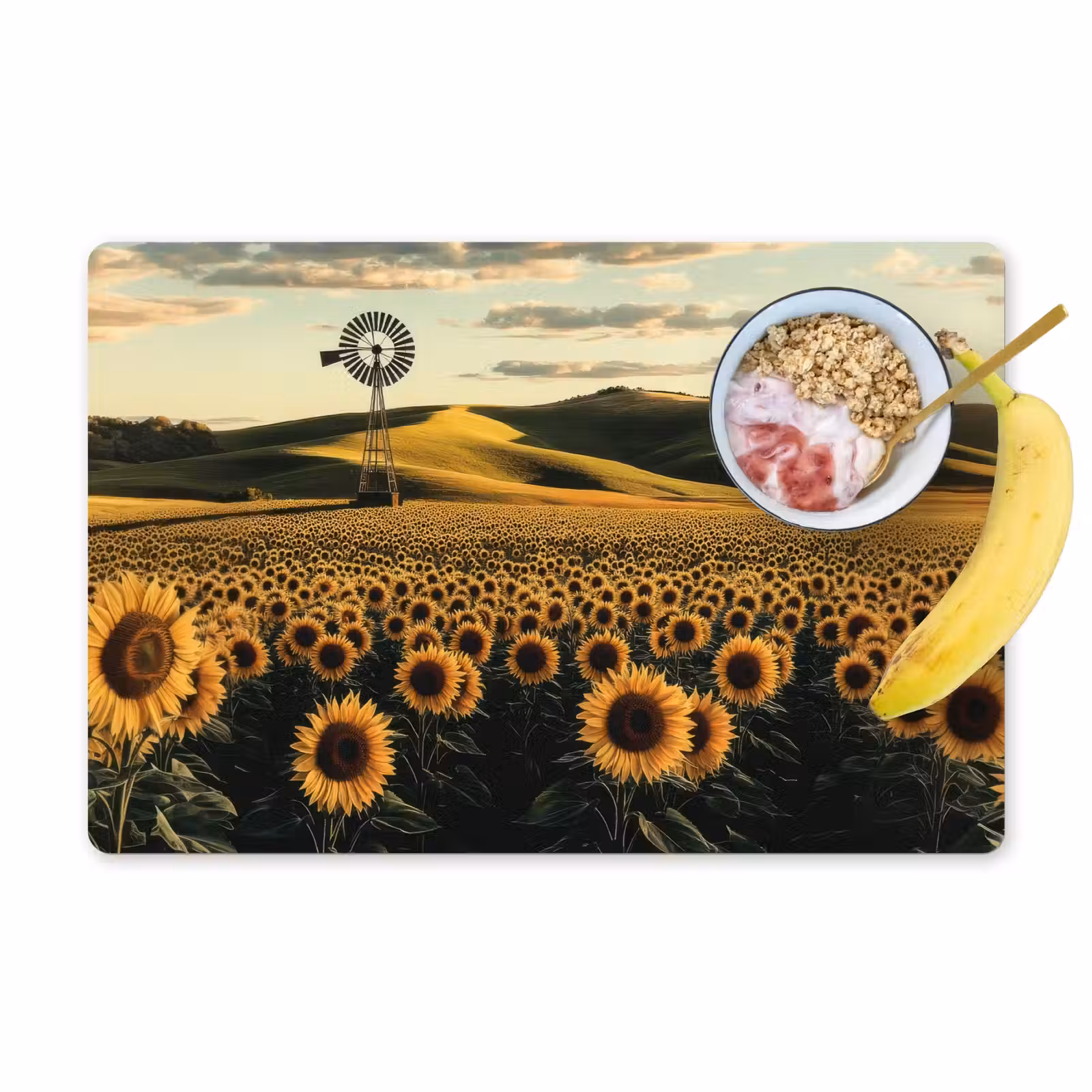 Sets de table en vinyle - Tournesol - Champ - Moulin à vent — 1