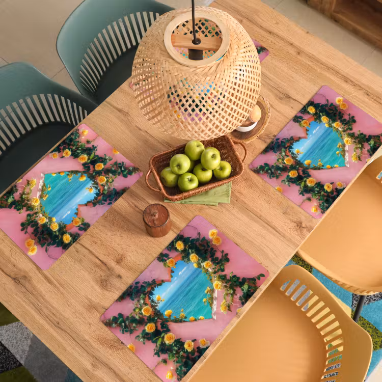 Sets de table en vinyle - Coeur - Mer - Mur — 3