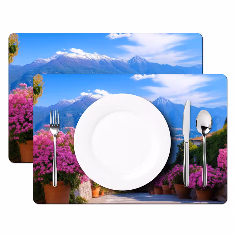 Sets de table en vinyle - Lac de Côme - Italie - Paysage — 2