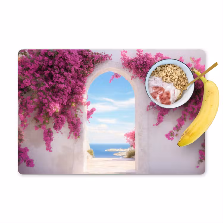 Sets de table en vinyle - Mer - Rose - Fleurs - Portail — 1