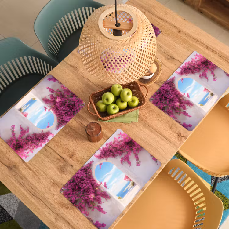 Sets de table en vinyle - Mer - Rose - Fleurs - Portail — 3