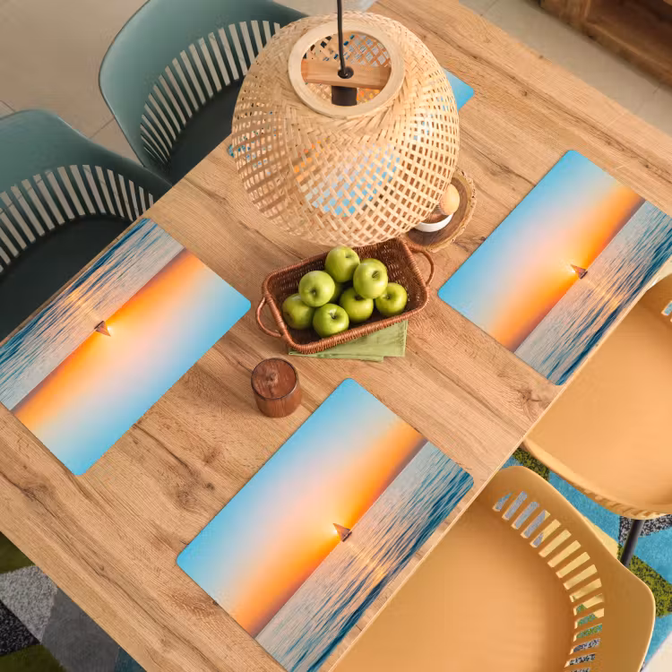 Sets de table en vinyle - Mer - Voilier - Coucher de soleil — 3