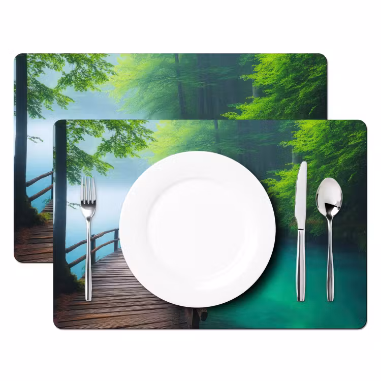 Sets de table en vinyle - Pont - Eau - Rivière - Forêt — 2
