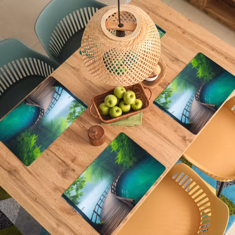 Sets de table en vinyle - Pont - Eau - Rivière - Forêt — 3