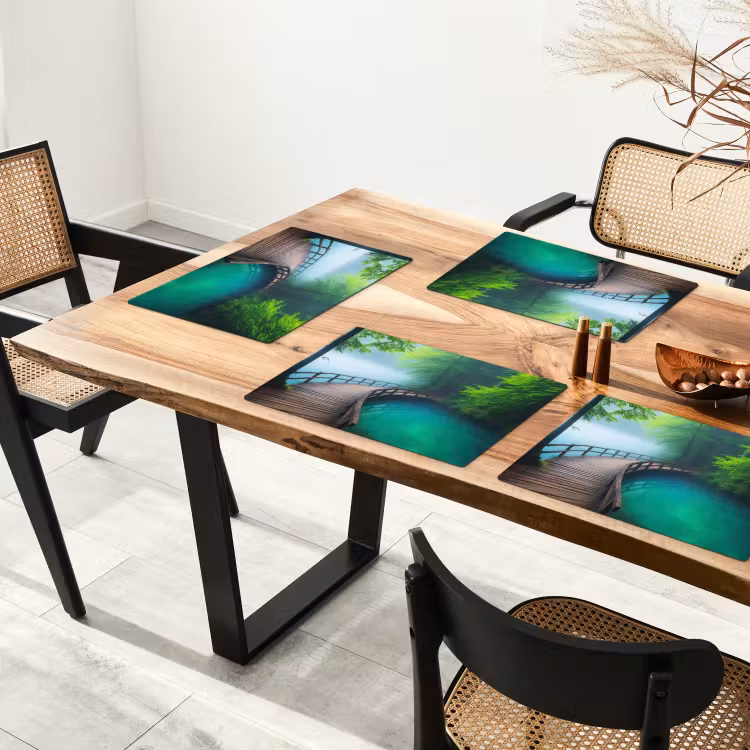 Sets de table en vinyle - Pont - Eau - Rivière - Forêt — 4