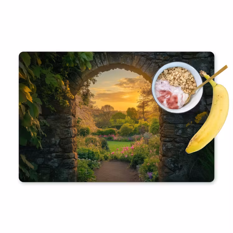 Sets de table en vinyle - Portail - Plantes - Coucher de soleil — 1