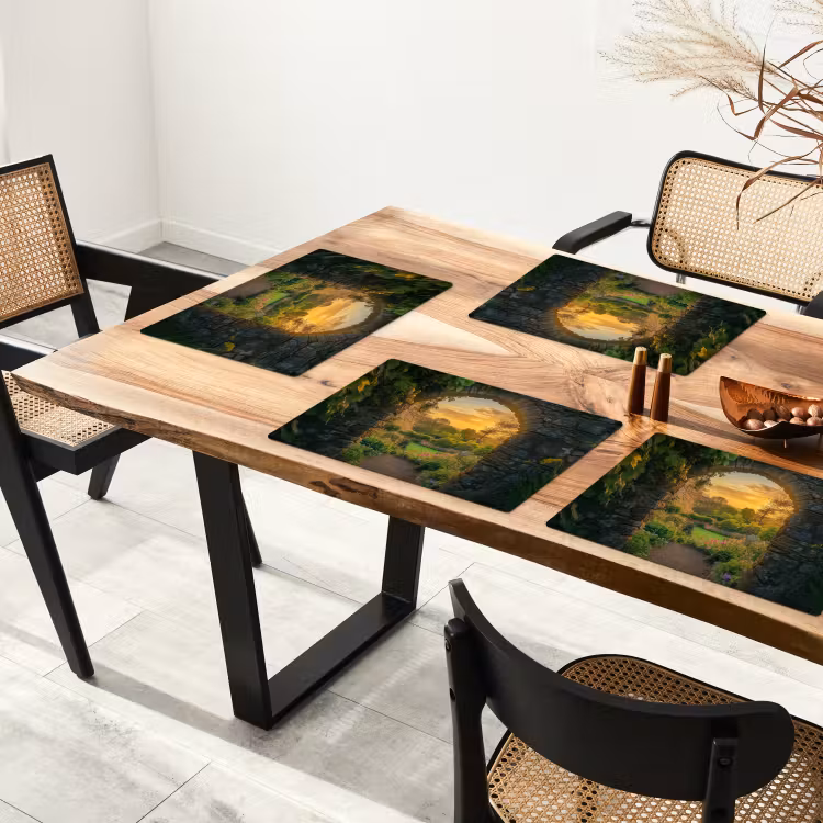 Sets de table en vinyle - Portail - Plantes - Coucher de soleil — 4