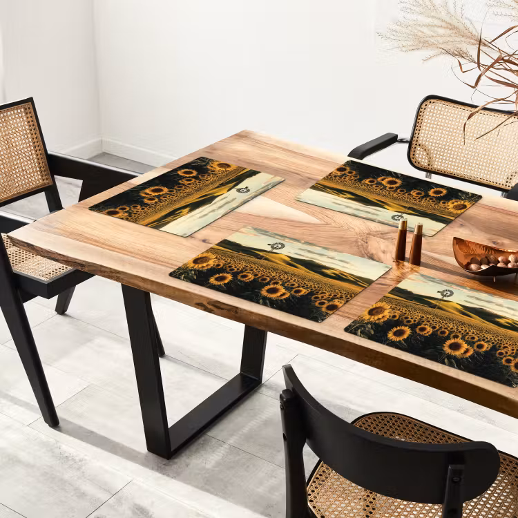 Sets de table en vinyle - Tournesol - Champ - Moulin à vent — 4