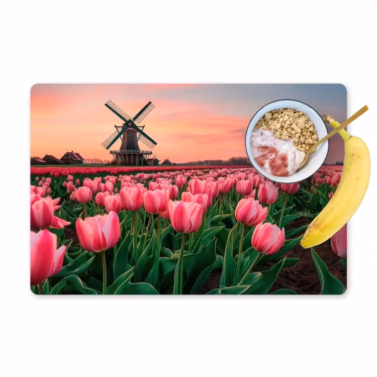 Sets de table en vinyle - Tulipes - Moulin - Pays-Bas — 1