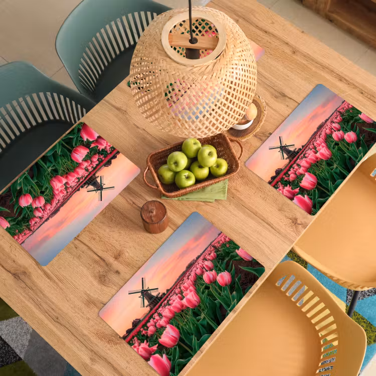 Sets de table en vinyle - Tulipes - Moulin - Pays-Bas — 3