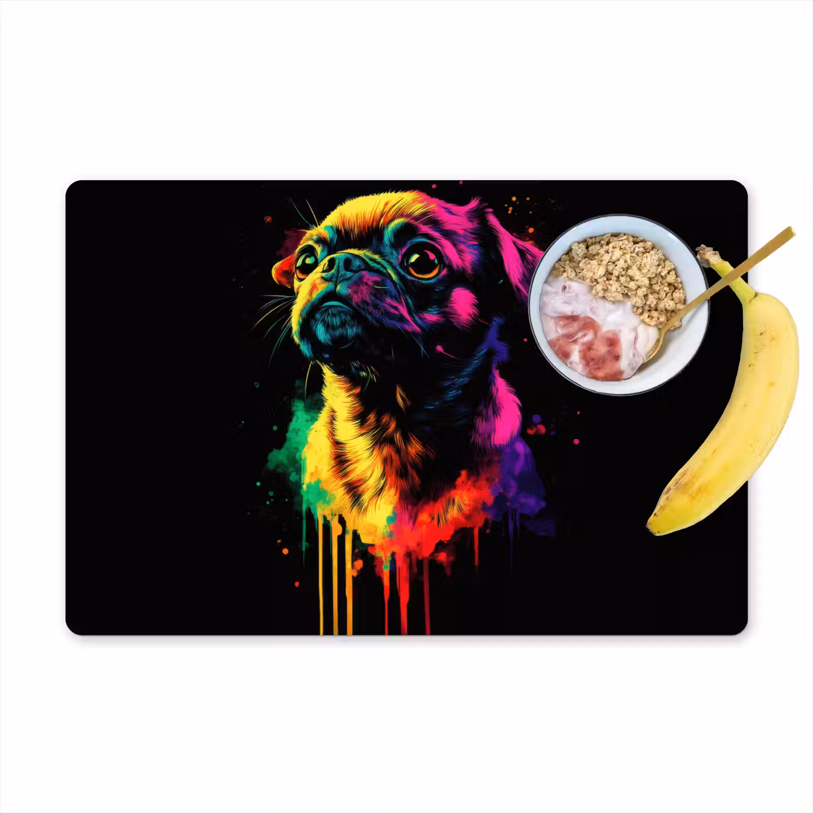 Sets de table en vinyle - Puck - Chien - Peinture - Couleurs — 1